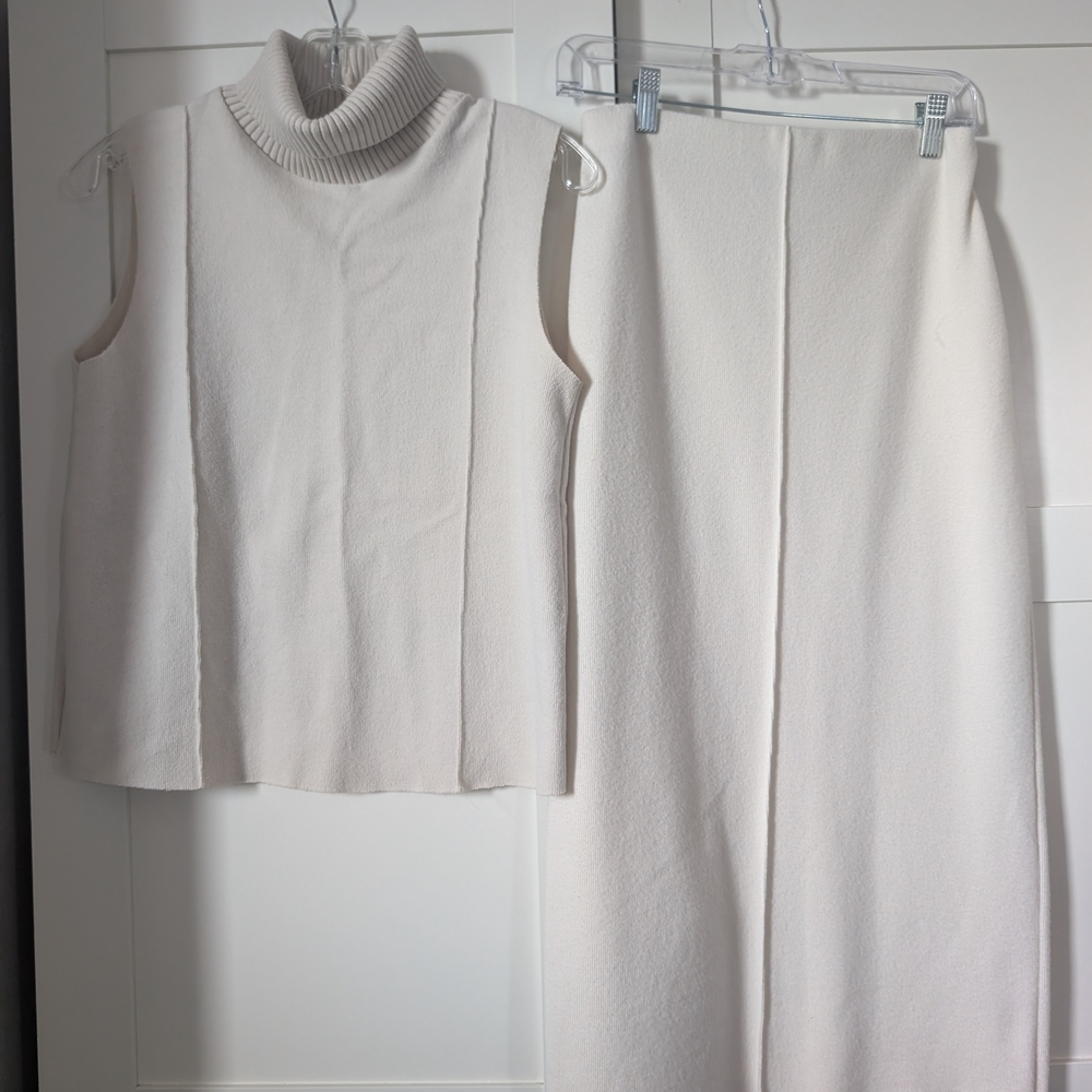 Zara Cream Ribbed Knit Top